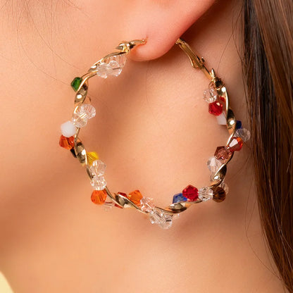 Colorful Crystal Hoop Earrings