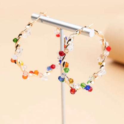 Colorful Crystal Hoop Earrings