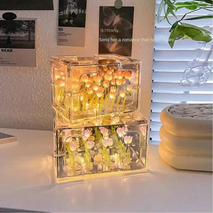 DIY Tulip Flower Sea Cube Night Light Kit