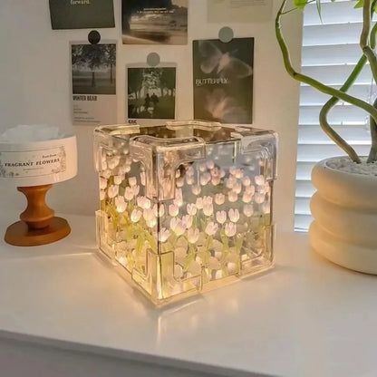 DIY Tulip Flower Sea Cube Night Light Kit