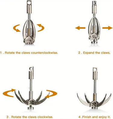 Grappling Hook Folding Claw Stainless Steel Hook for Outdoor Survival Paws