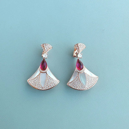 Zircon Pearl Fan Pendant Set