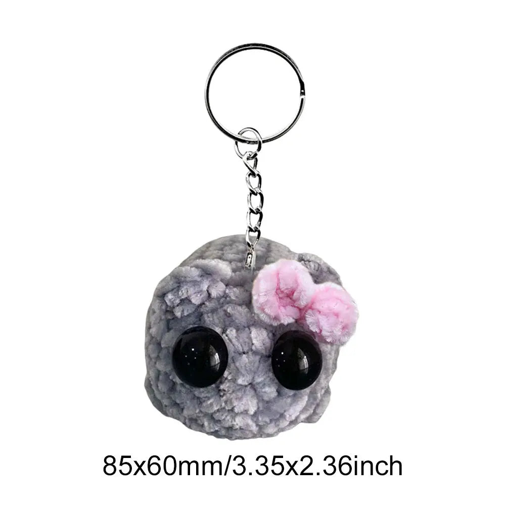 Sad Hamster Plush Keychain