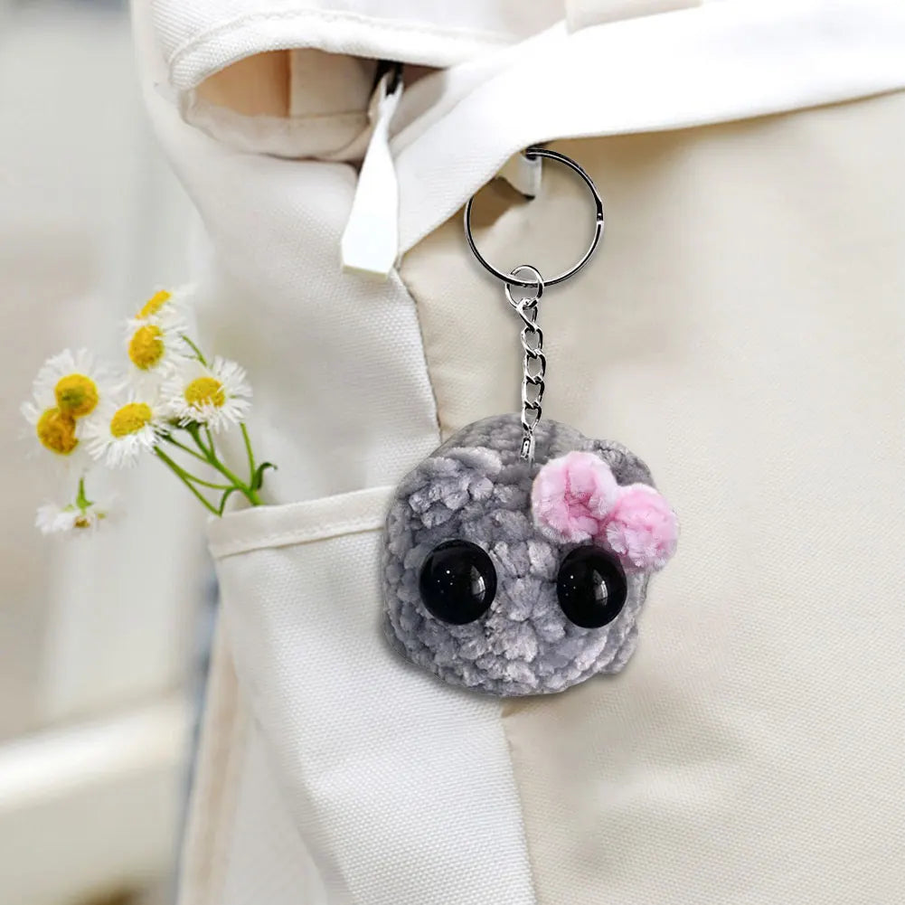 Sad Hamster Plush Keychain