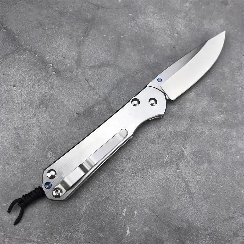 Silver Foldable EDC Outdoor Tool Featuring Polished Surface