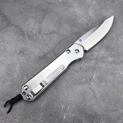 Silver Foldable EDC Outdoor Tool Featuring Polished Surface
