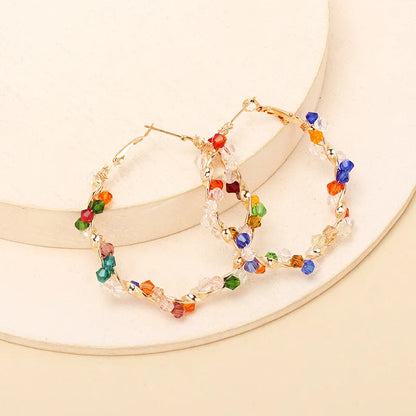 Colorful Crystal Hoop Earrings