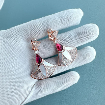 Zircon Pearl Fan Pendant Set