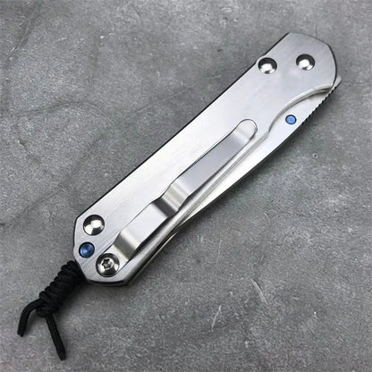 Silver Foldable EDC Outdoor Tool Featuring Polished Surface