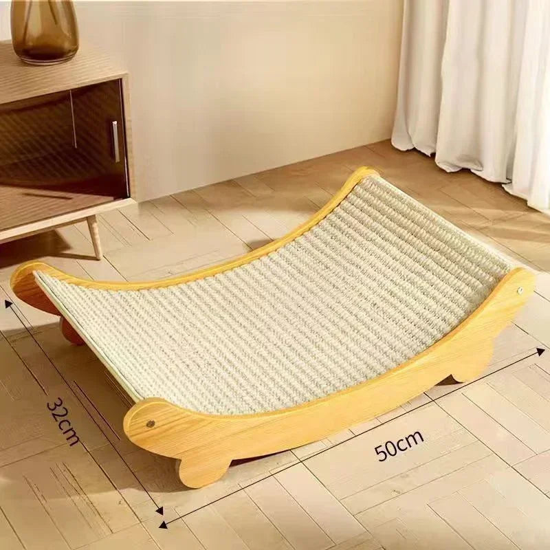 Multi-Function Wooden Cat Scratcher