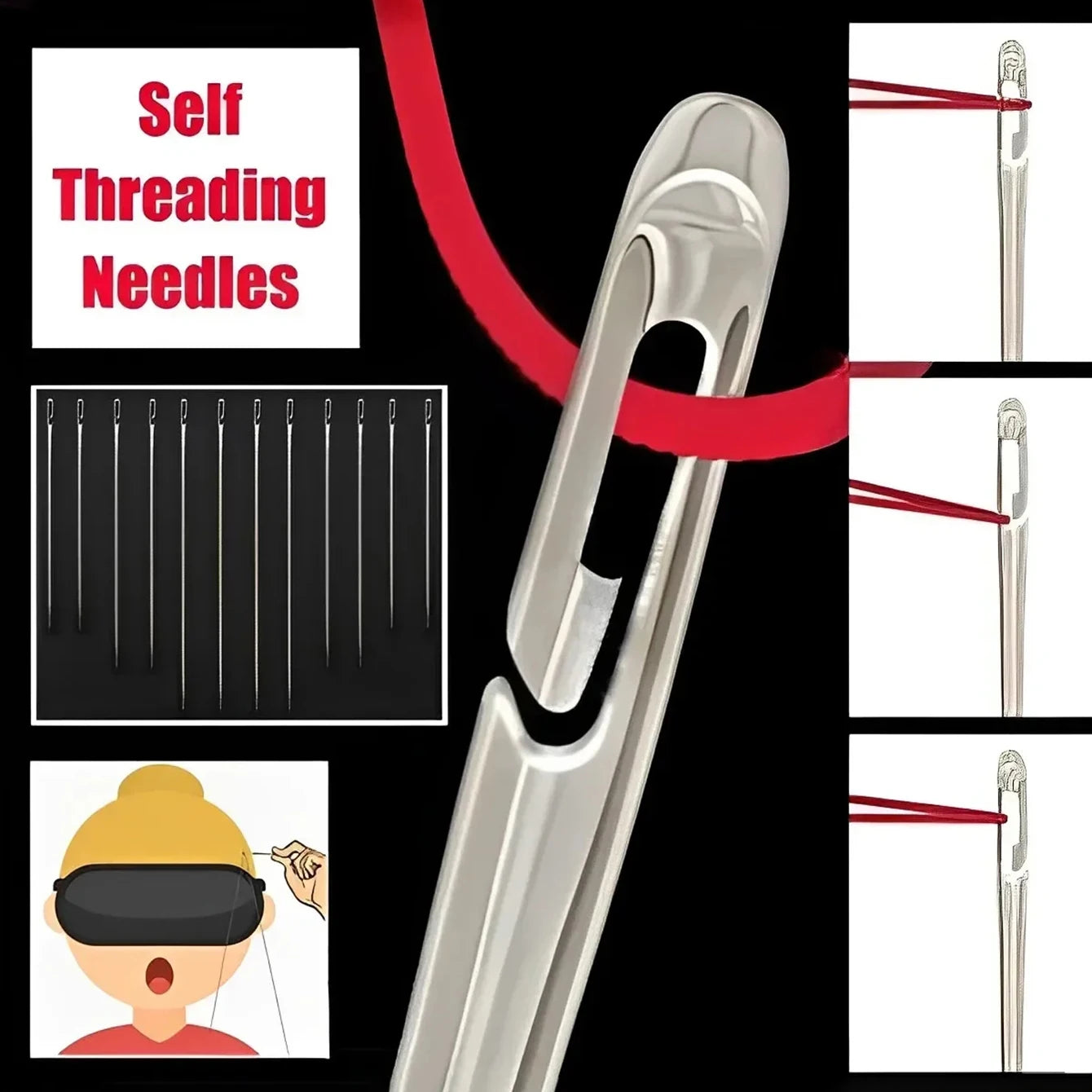 Side-Hole Self-Threading Needle