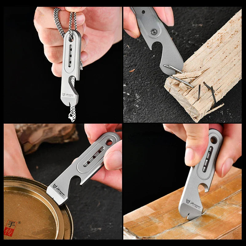Titanium Alloy Portable Crowbar EDC Key Hanging Pry Bar