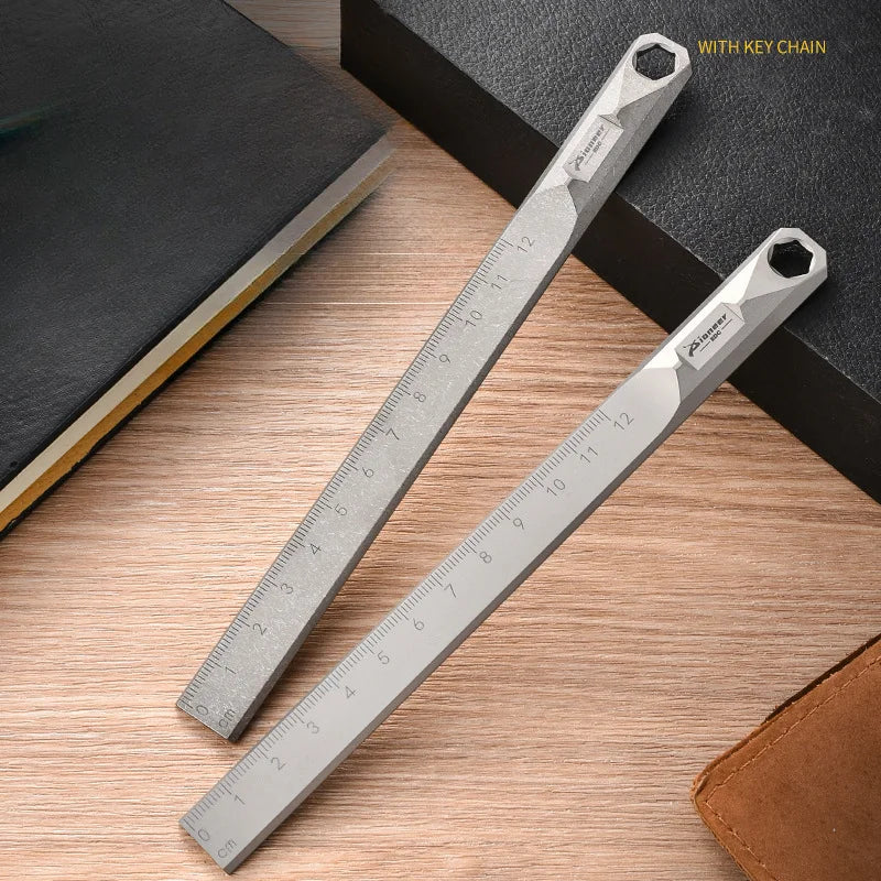 Titanium Alloy Straight Ruler EDC Self-defense Hanging Crowbar