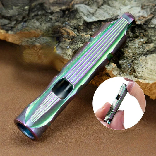 Titanium Whistle High Audio Metal Whistle Fashion Tag