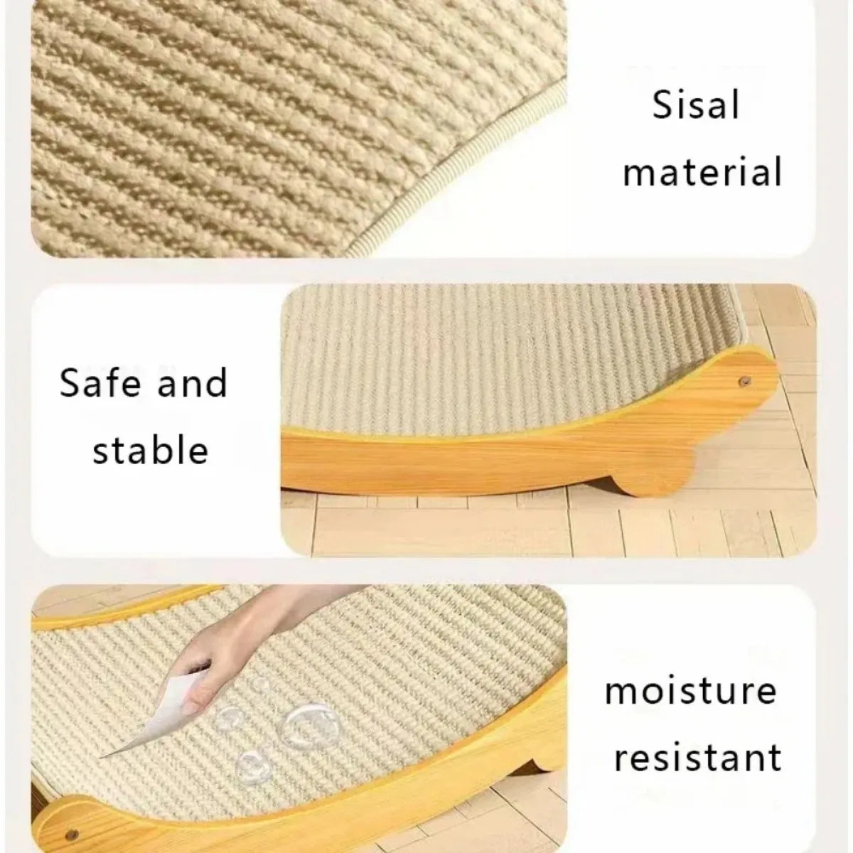 Multi-Function Wooden Cat Scratcher