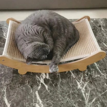 Multi-Function Wooden Cat Scratcher