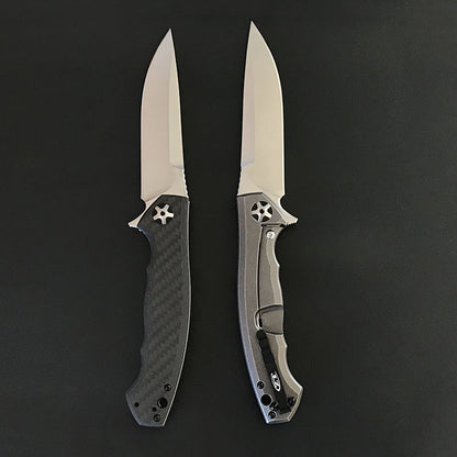 Outdoor Pocket Folding Tool with S35VN Blade, Carbon Fiber and Titanium Handle