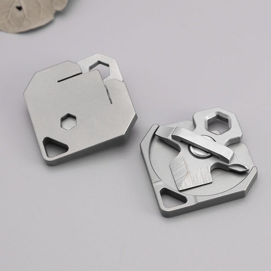 Small Titanium Alloy Multipurpose Keychain and Outdoor Backpack EDC Tool