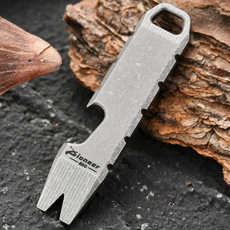 Small Titanium Keychain Bottle Opener Tool for Everyday Use