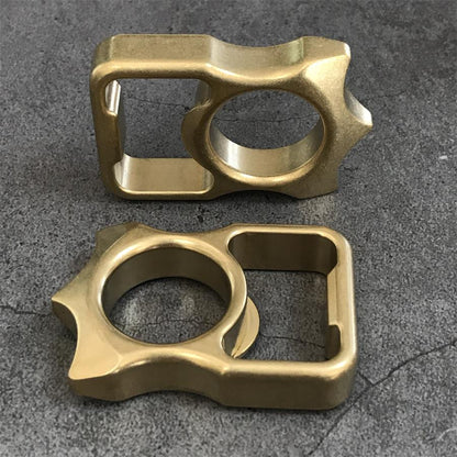 EDC Keychain and Backpack Tool with Stonewashed Brass Bottle Opener