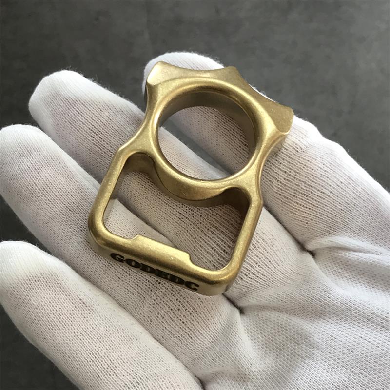 GOODEDC Stonewashed Brass Keychain Tool for Bottle Opening and EDC Use