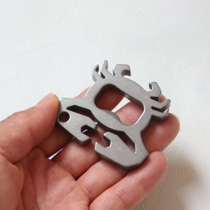 Outdoor Titanium Bottle Opener Keychain with Crab Motif