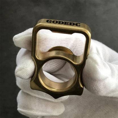 GOODEDC Stonewashed Brass Keychain Tool for Bottle Opening and EDC Use