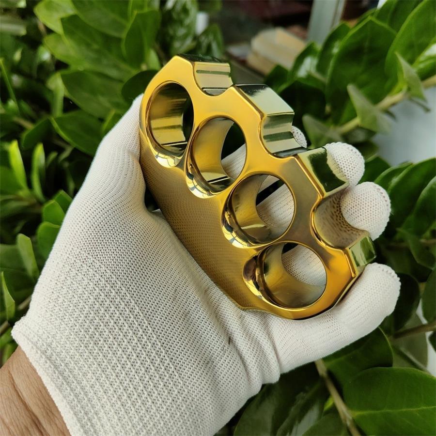Classic Thick Body Outdoor Tool in Anodized Gold with Polished Large Hole