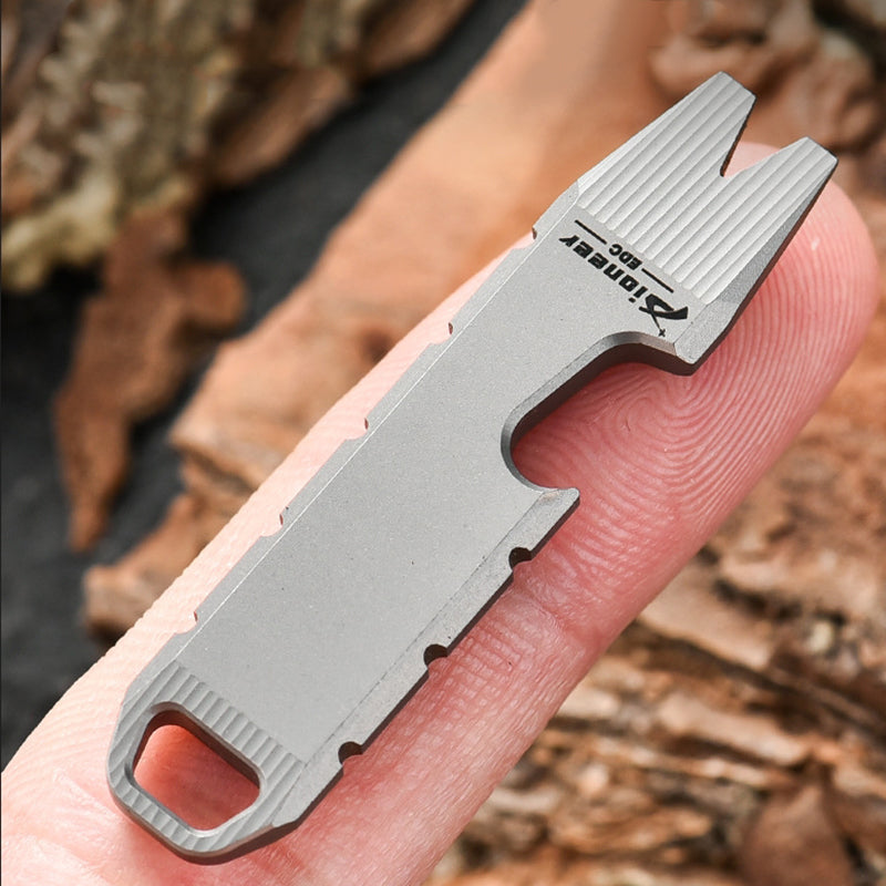 Small Titanium Keychain Bottle Opener Tool for Everyday Use