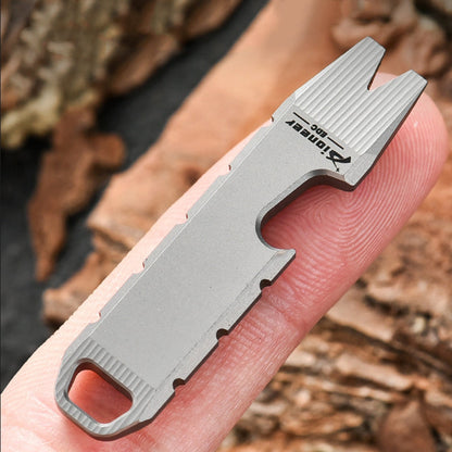 Small Titanium Keychain Bottle Opener Tool for Everyday Use