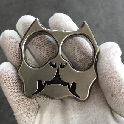 Titanium Dog Head Two-Hole Outdoor EDC Keychain Backpack Tool for Easy Carry