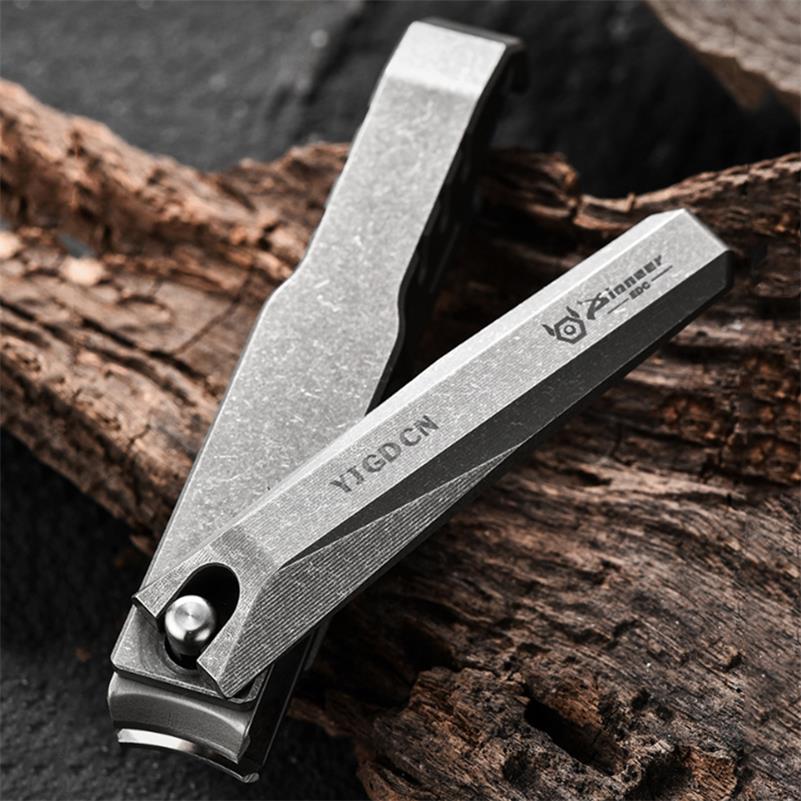 Flat Dual-Function Titanium Tool for Nail Clipping and Bottle Opening
