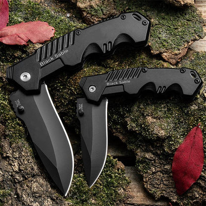 Black Foldable Outdoor Pocket Tool in Small and Large Variants
