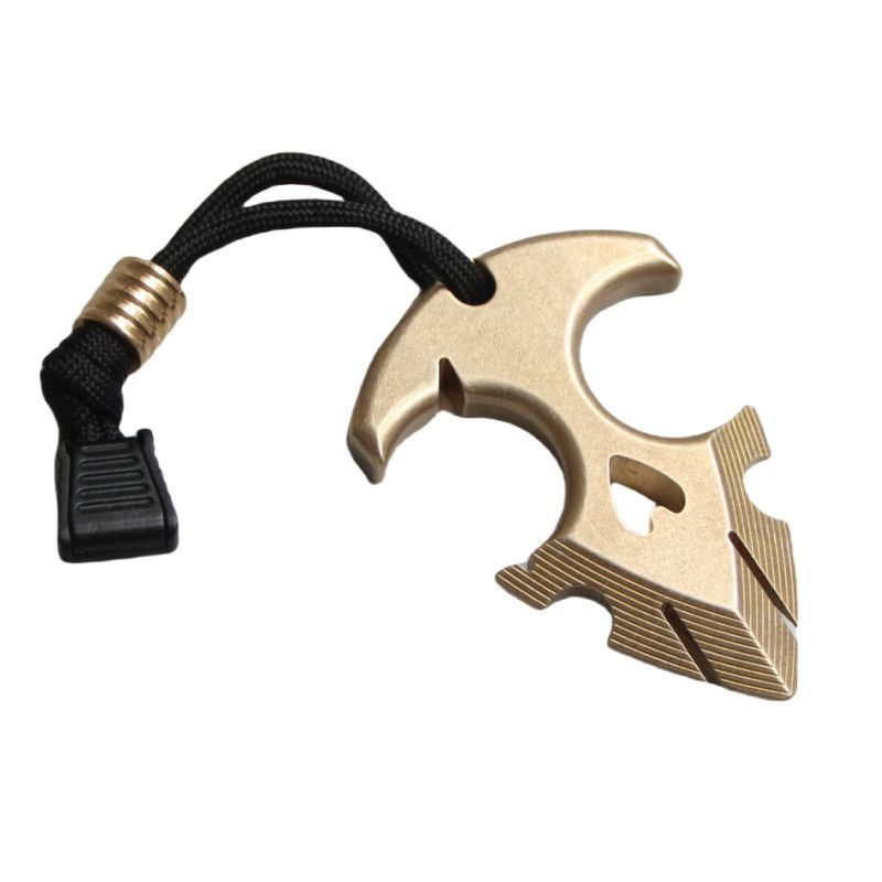 Portable Brass Ornament EDC Keychain Outdoor Backpack Pendant Tool