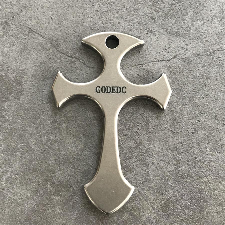 Portable Titanium Cross Pendant for Necklace and Backpack Carry