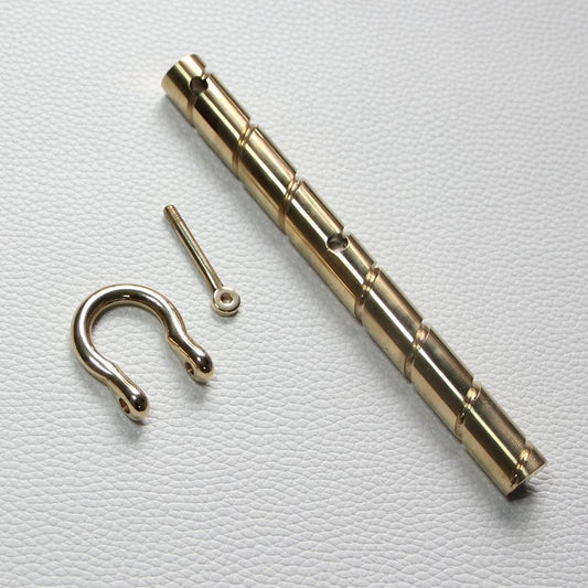 Dual-Hole Patterned Brass Horseshoe Outdoor EDC Tool