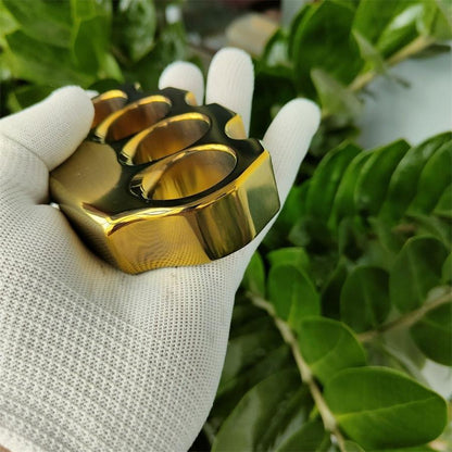 Classic Thick Body Outdoor Tool in Anodized Gold with Polished Large Hole