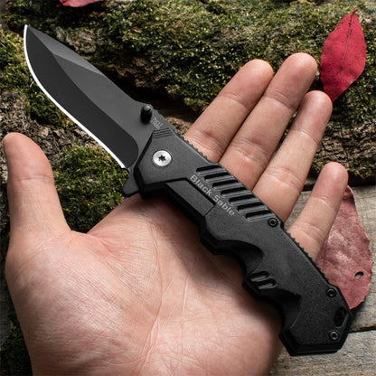 Black Foldable Outdoor Pocket Tool in Small and Large Variants