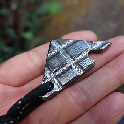 Keychain and Backpack Mini EDC Tool with Damascus Pattern Bottle Opener