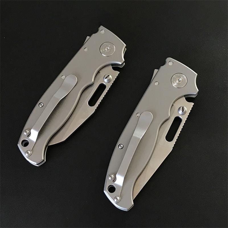 Outdoor Use Folding Pocket Tool Crafted from Silver Titanium Alloy