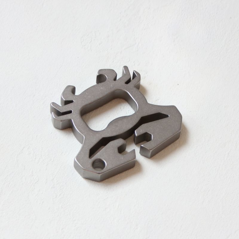 Outdoor Titanium Bottle Opener Keychain with Crab Motif