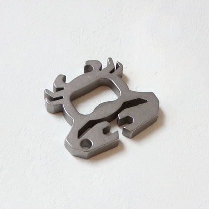 Outdoor Titanium Bottle Opener Keychain with Crab Motif