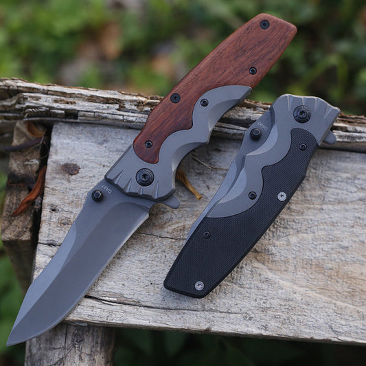 G10 Wood Handle Multi-functional Folding Tool for Outdoor Portable Use