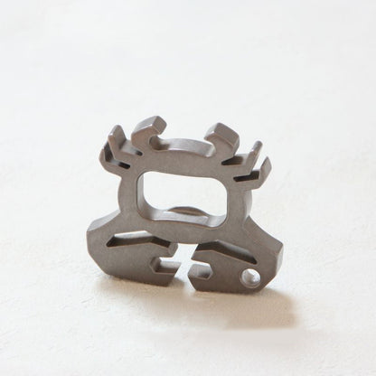 Outdoor Titanium Bottle Opener Keychain with Crab Motif