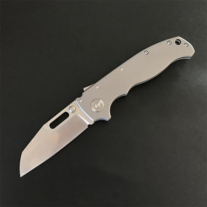 Outdoor Use Folding Pocket Tool Crafted from Silver Titanium Alloy