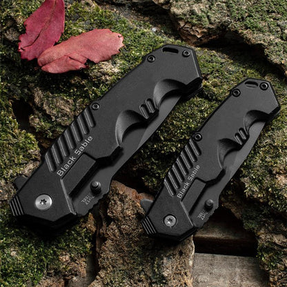 Black Foldable Outdoor Pocket Tool in Small and Large Variants
