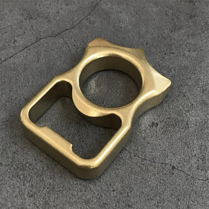EDC Keychain and Backpack Tool with Stonewashed Brass Bottle Opener