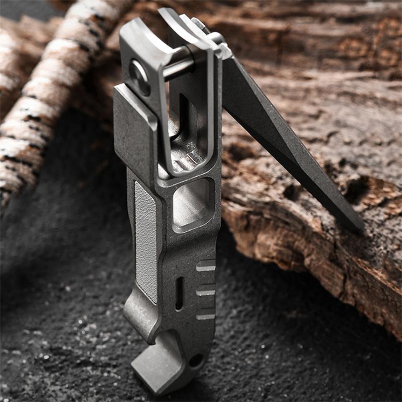 Flat Dual-Function Titanium Tool for Nail Clipping and Bottle Opening