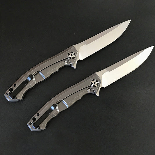 Outdoor Pocket Folding Tool with S35VN Blade, Carbon Fiber and Titanium Handle