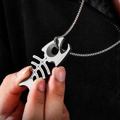 Titanium EDC Tool with Rope Hole and Bottle Opener for Backpack Hanging